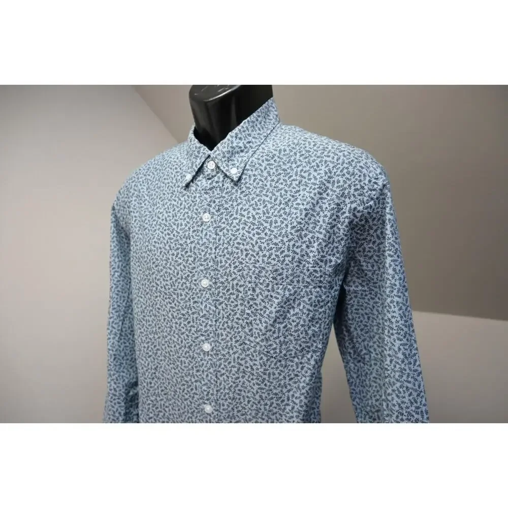J Crew Dress Shirt Slim Fit Floral Button Up Stretch‎ Long Sleeve Mens Sz Large